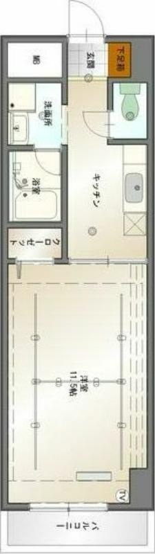 グランデージ則武(1K/3階)の間取り写真