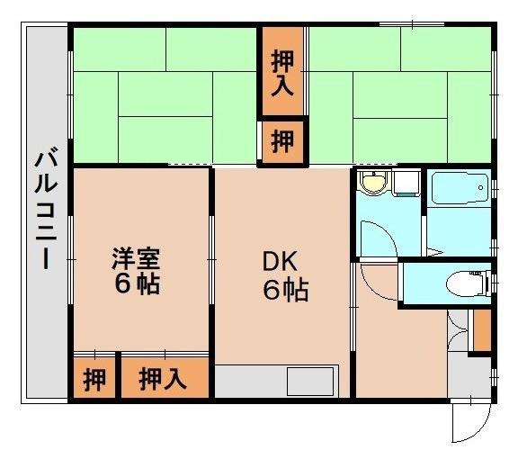 パルデンス春日公園(3DK/1階)の間取り写真