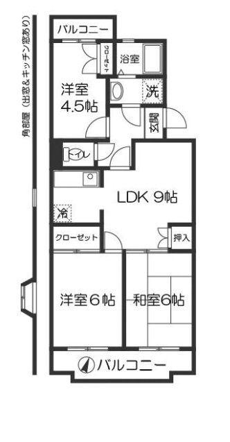 ベイコート幕張本郷(3LDK/3階)の間取り写真