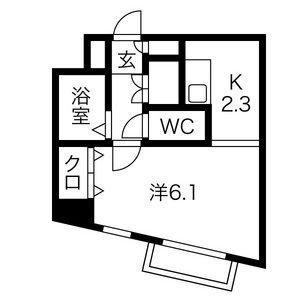 カッコルディ(1K/1階)の間取り写真