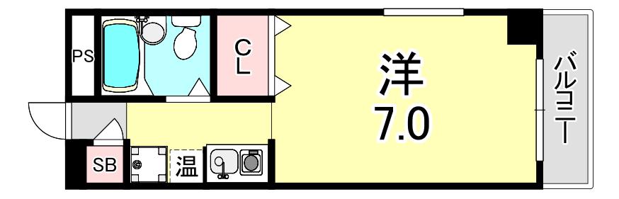 ヒルバレー妙法寺駅前(1K/2階)の間取り写真