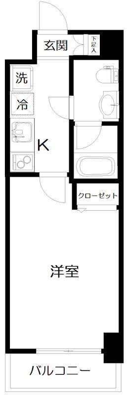 PARK SQUARE国府台(1K/5階)の間取り写真