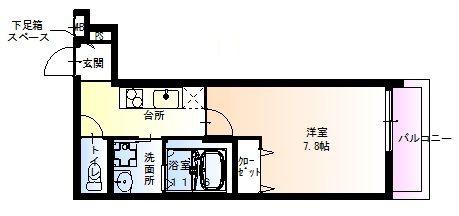フジパレス下新庄駅東II番館(1K/2階)の間取り写真