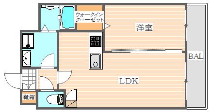 アルティメゾン博多(1LDK/6階)の間取り写真