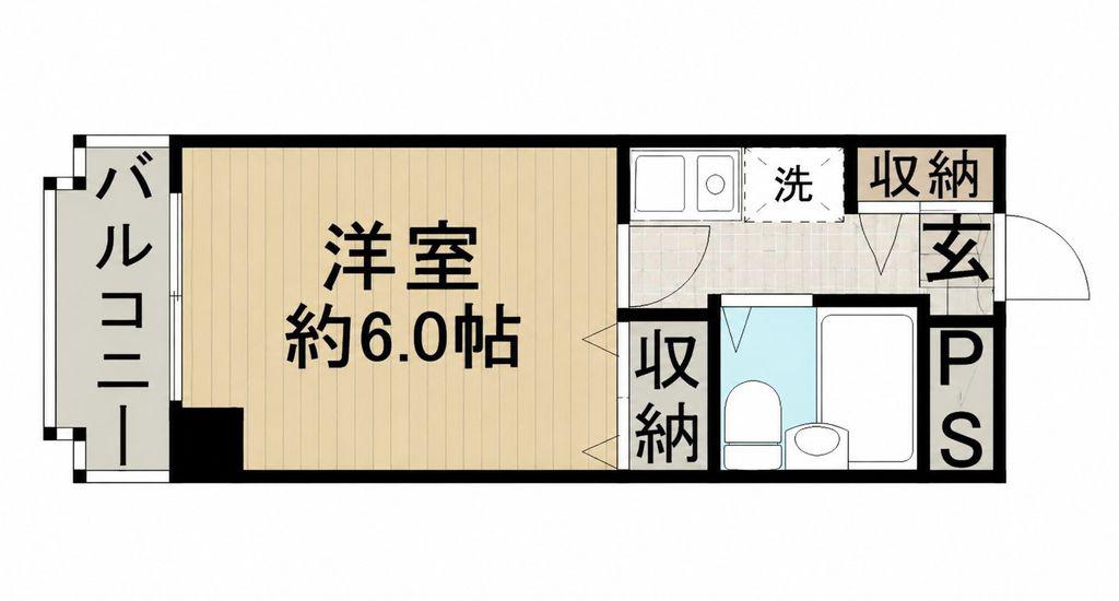 フレンドポート南町田(1K/2階)の間取り写真