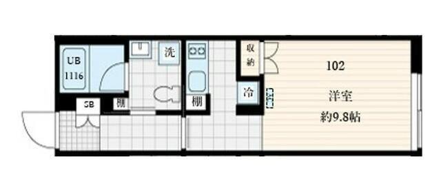 フレア本町(ワンルーム/1階)の間取り写真
