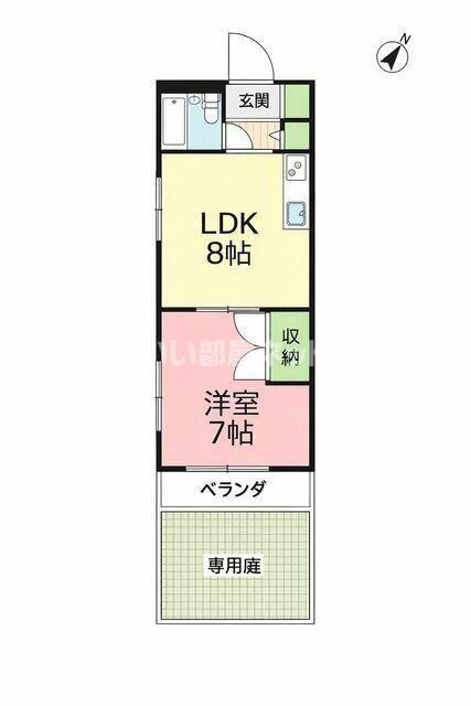 湘南アイランドリバー(1LDK/1階)の間取り写真