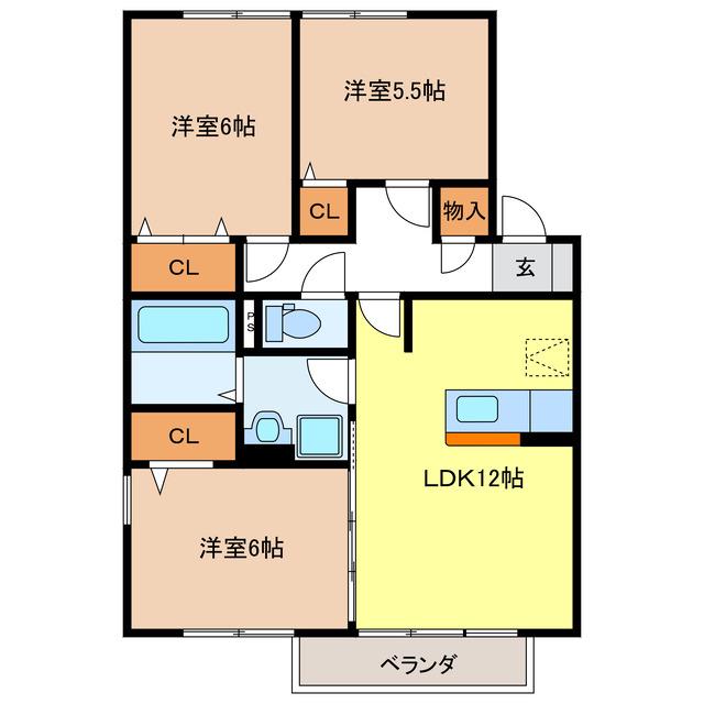 グランドマーニ(3LDK/2階)の間取り写真