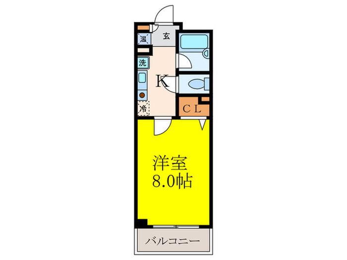 レシェンテ水澤(1K/3階)の間取り写真