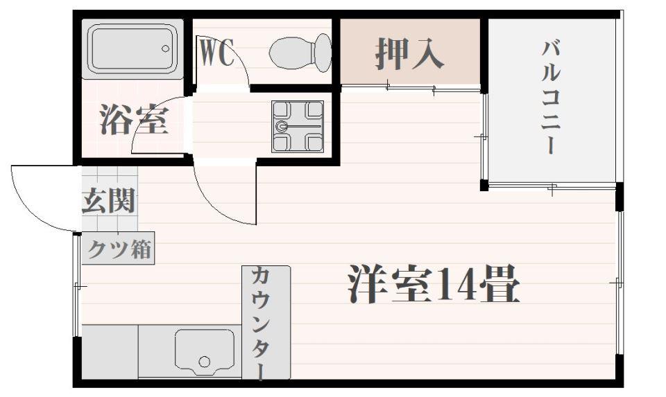 ヤングドミール(ワンルーム/3階)の間取り写真