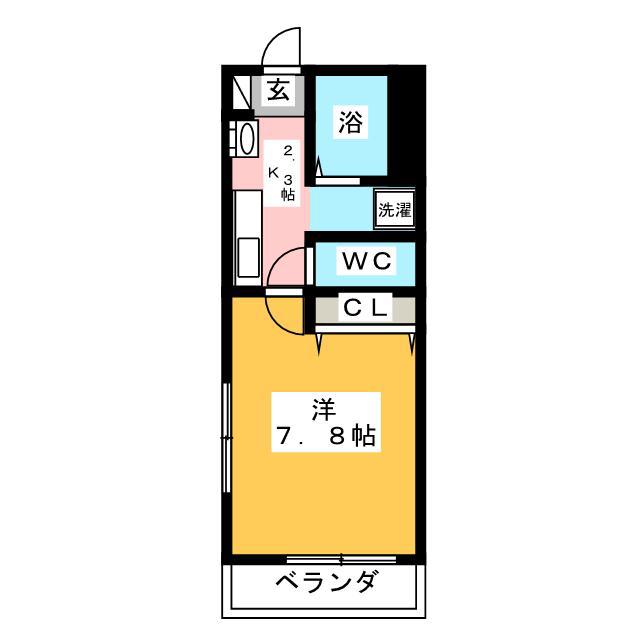 アピアファースト(1K/1階)の間取り写真
