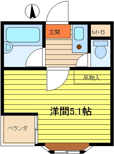 エステラス雅(1K/1階)の間取り写真