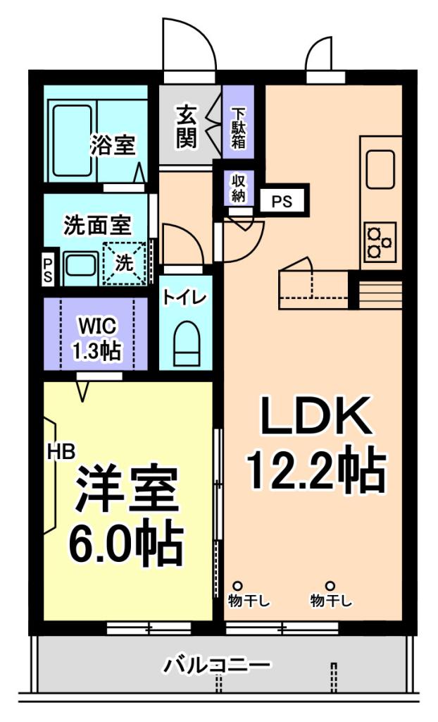 VILLA DE CHARMANT S(1LDK/2階)の間取り写真