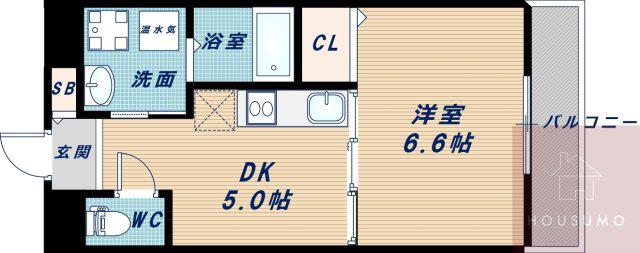 第12関根マンション(1DK/8階)の間取り写真