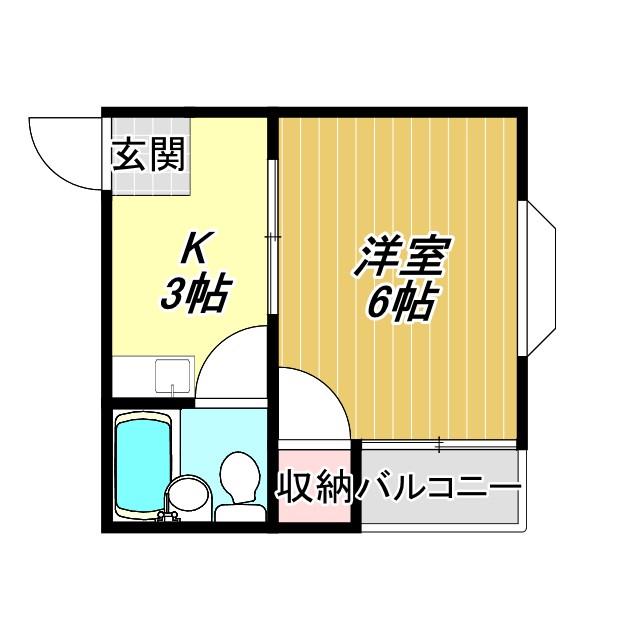 ジュネスシャトーVII号館(1K/5階)の間取り写真
