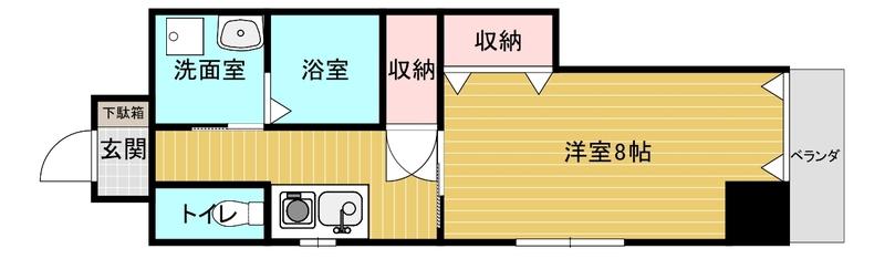 KSK門司港コアプレイス(1K/2階)の間取り写真
