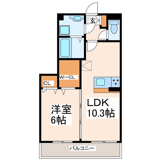 D-ROOM柊(1LDK/2階)の間取り写真