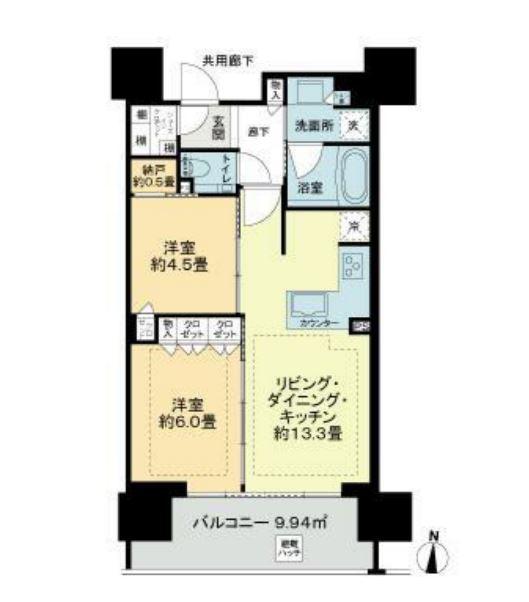 シティハウス湯島ステーションコート(2SLDK/4階)の間取り写真