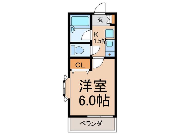 メゾンT・I(1K/2階)の間取り写真