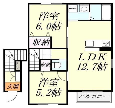 SUMITOMOFORESTTOWN(2LDK/2階)の間取り写真
