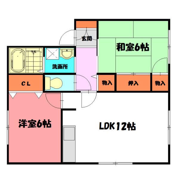 ベガ堀町(2LDK/2階)の間取り写真