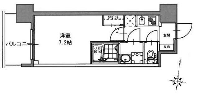 S-RESIDENCE新大阪ウエスト(1K/2階)の間取り写真