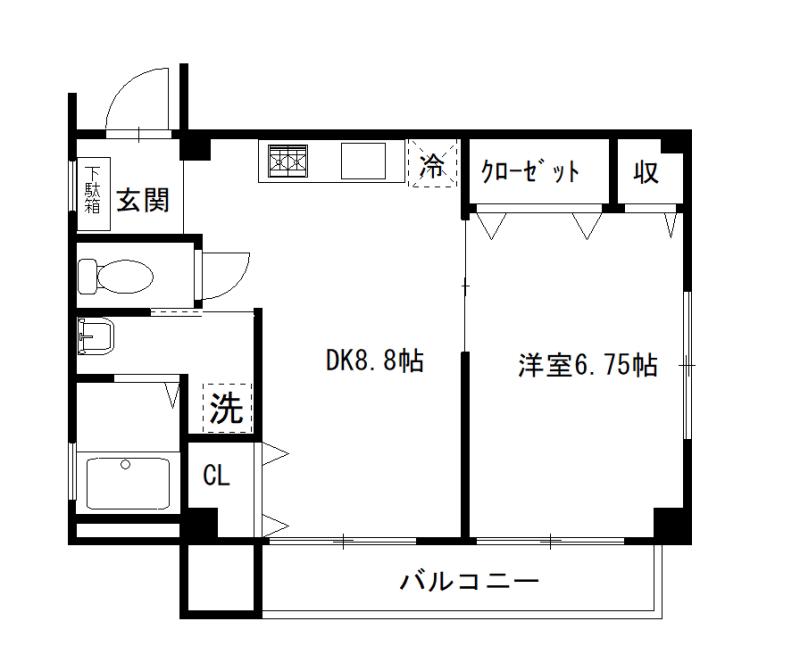 ヴィックマンションII(1DK/2階)の間取り写真