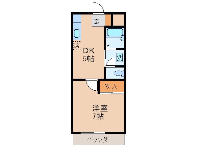 グランドール中村橋(1DK/1階)の間取り写真