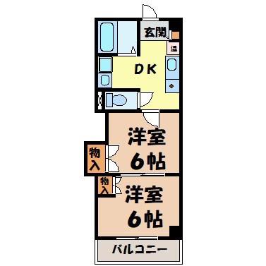 レジデンスカープ名古屋(2DK/7階)の間取り写真