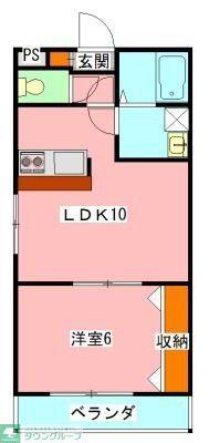 ルミエール(1LDK/1階)の間取り写真