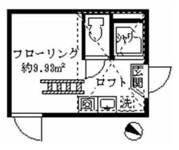 フェリスカーサ(ワンルーム/1階)の間取り写真