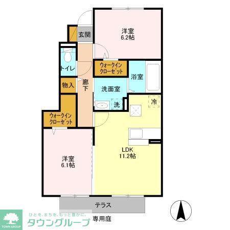 山王NTステージA(2LDK/1階)の間取り写真