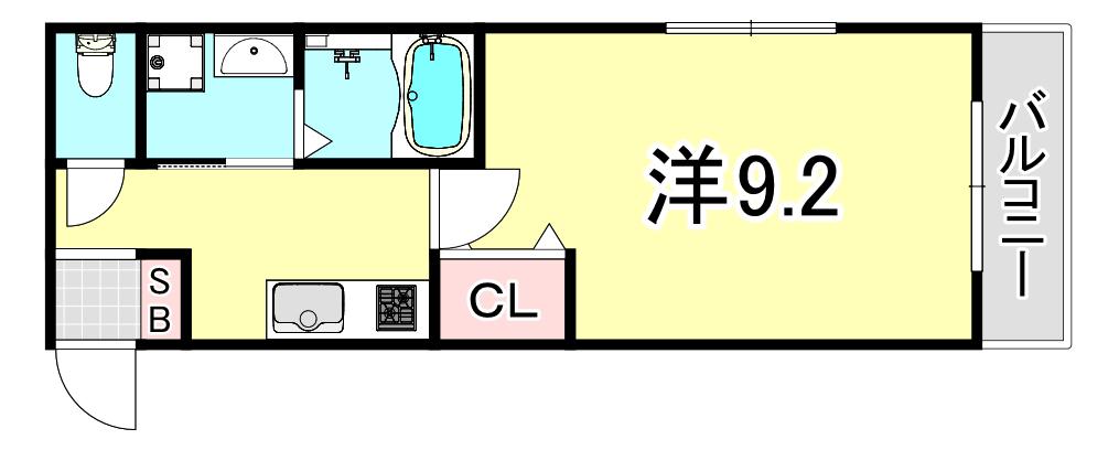 モレス・ヴィラ尼崎(1LDK/1階)の間取り写真