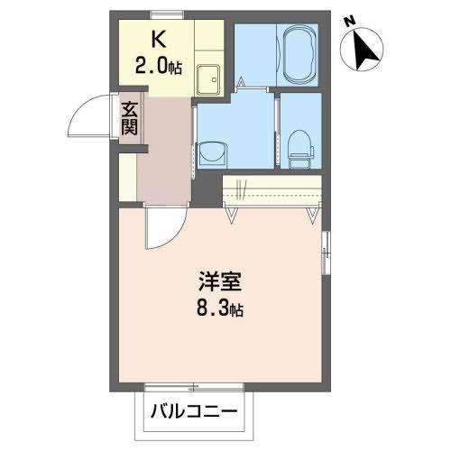 ハイツパルピト(1K/2階)の間取り写真