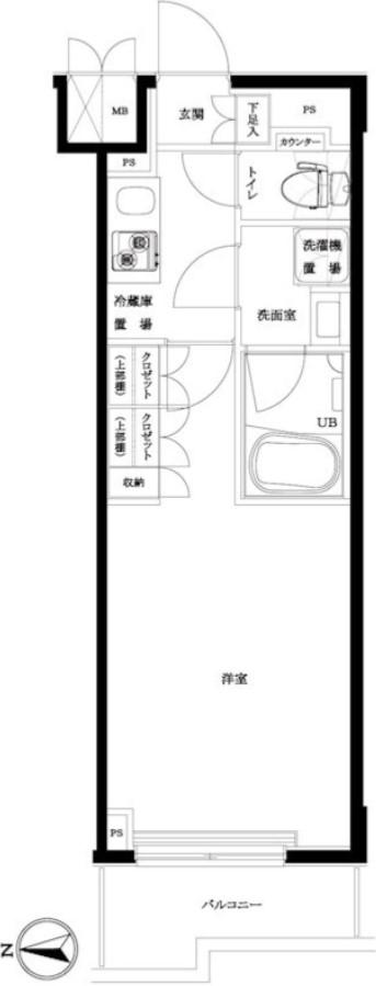 ルーブル川崎八番館(1K/3階)の間取り写真