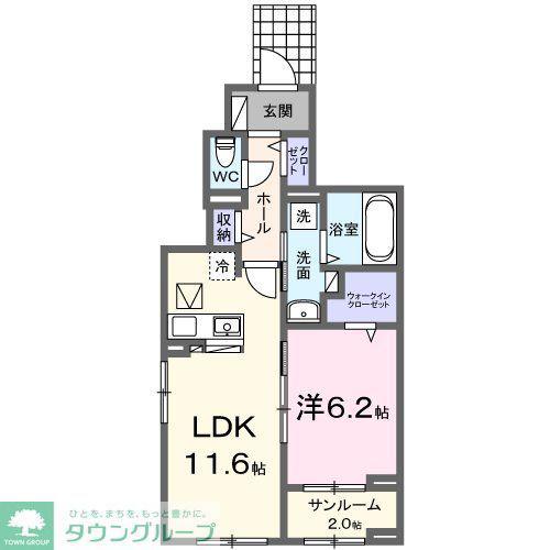 ベル・ファミーユ(1LDK/1階)の間取り写真
