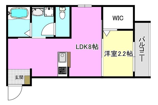リアコート千里丘IIノース(1LDK/2階)の間取り写真