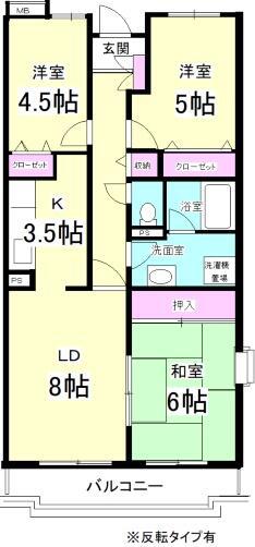 レインボーヒルズ21(3LDK/3階)の間取り写真