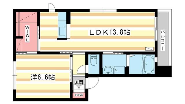 ローズヒルズ(1LDK/2階)の間取り写真