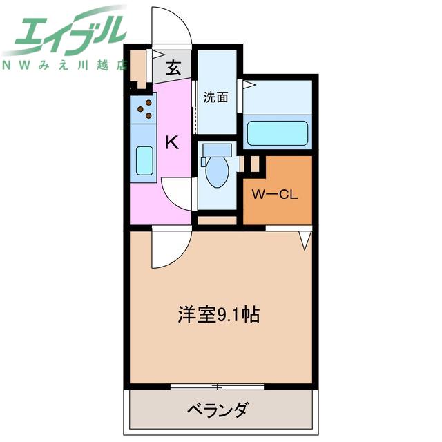 BIJOUX(1K/2階)の間取り写真