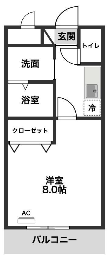 エステート蔵王(1K/1階)の間取り写真