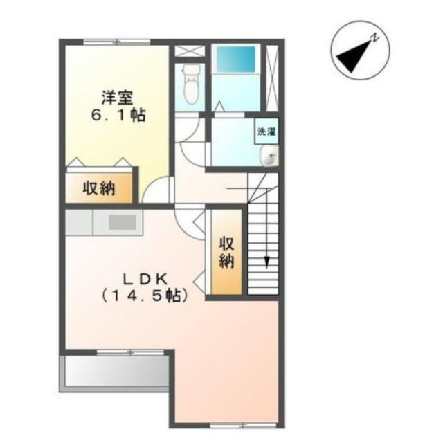 ＪＲ常磐線 湯本駅 バス乗車時間：12分 最寄りバス停で下車 徒歩10分 2階建 築12年(1LDK/2階)の間取り写真