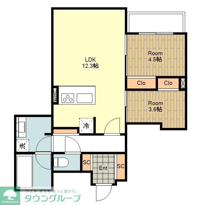 EDIT吉祥寺(2LDK/2階)の間取り写真