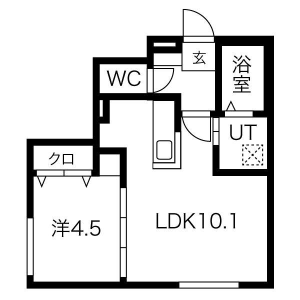 CHERISIS元町(1LDK/2階)の間取り写真