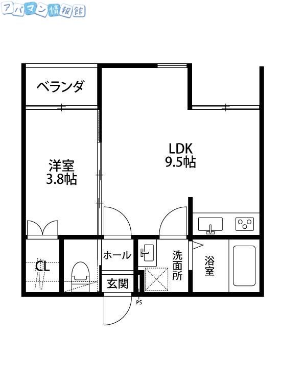 KACC213(1LDK/2階)の間取り写真