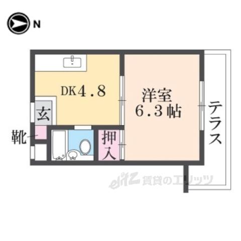 コーポ南野(1LDK/1階)の間取り写真