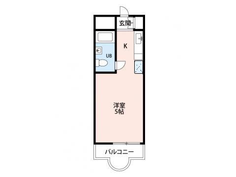 ビラ東海(ワンルーム/3階)の間取り写真