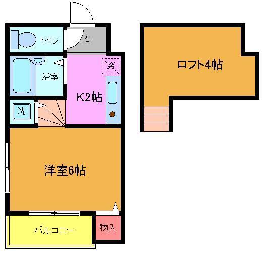 ピレウス(1K/2階)の間取り写真