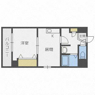 クレール(1DK/2階)の間取り写真
