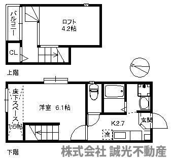 CAMELOT HAKATA CANALSIDE 318(1K/1階)の間取り写真